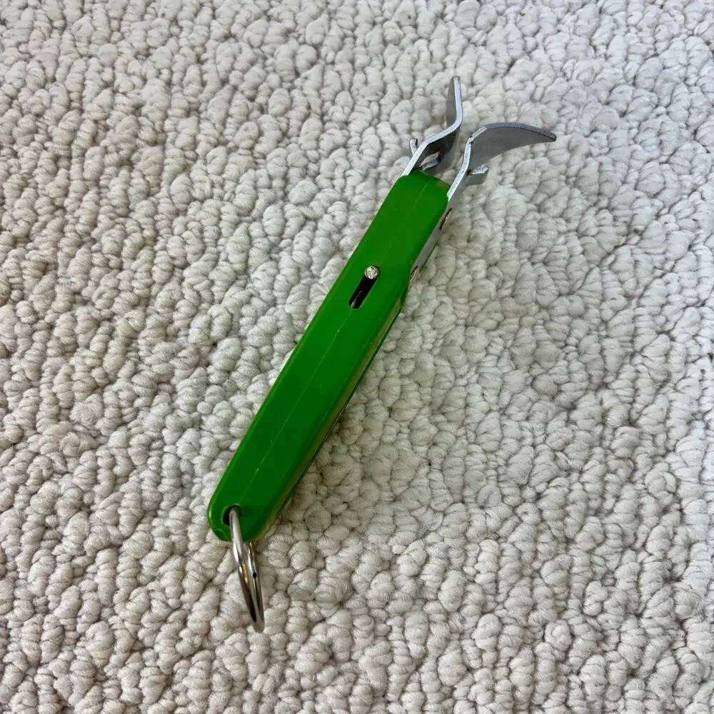 ECKO Deluxe Beverage Boy Opener Green Plastic Pop Out Corkscrew Vintage USA Made